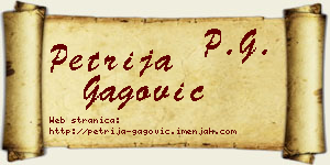 Petrija Gagović vizit kartica